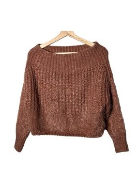 Miracle Sweater Cable knit rust boat neck women’s size Small/Medium